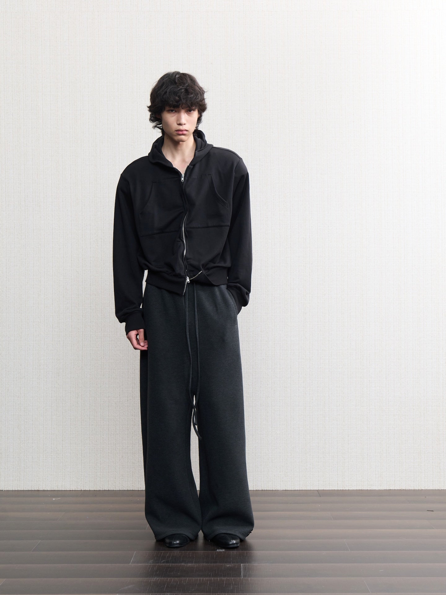 JCAESAR Power metallic‑thread hooded sweatshirt