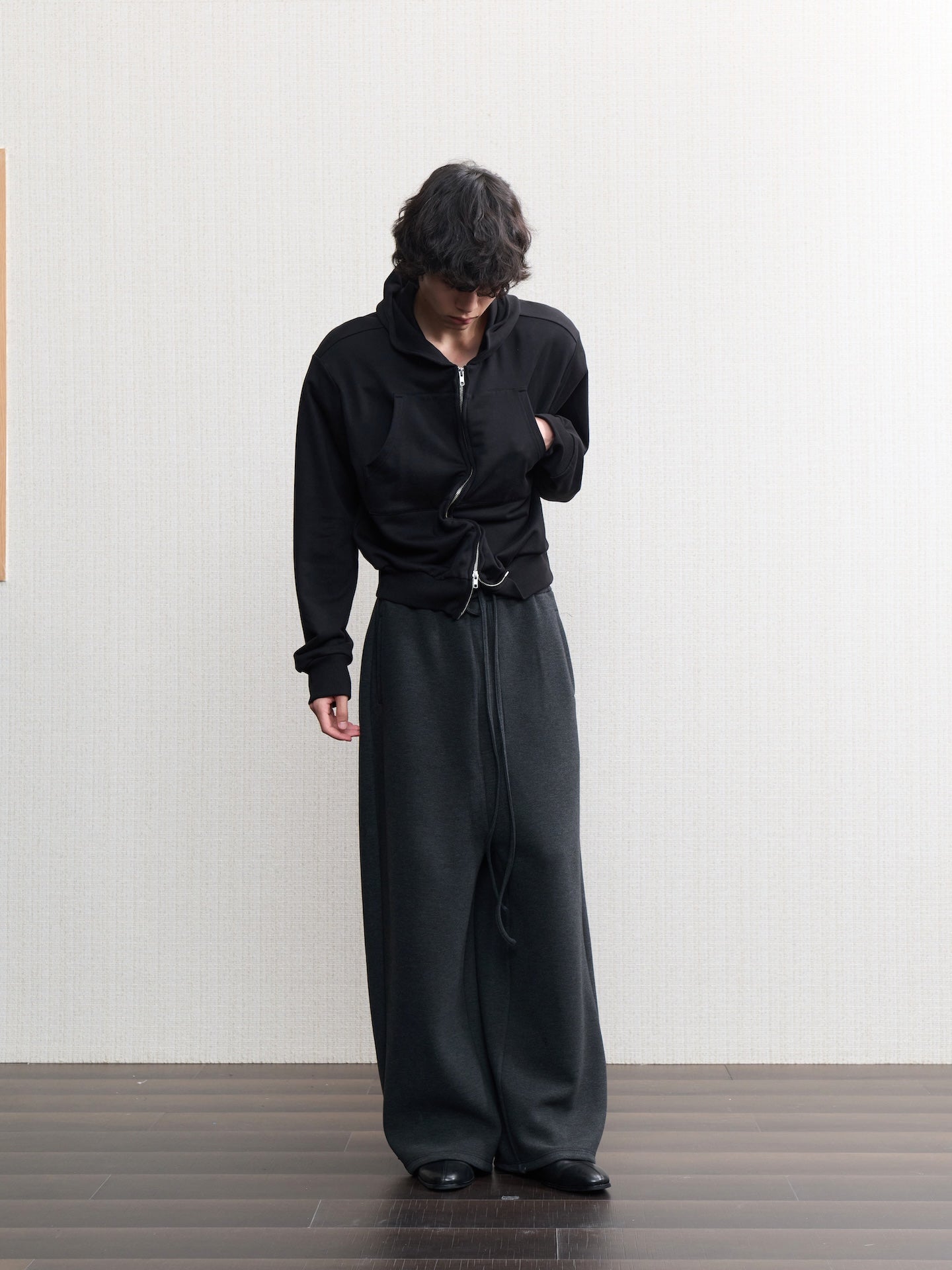 JCAESAR Power metallic‑thread hooded sweatshirt