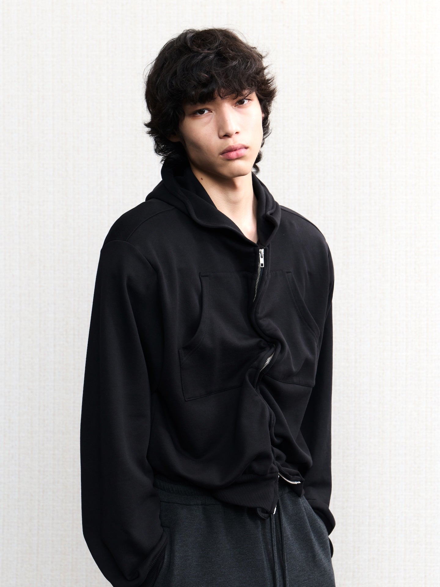 JCAESAR Power metallic‑thread hooded sweatshirt