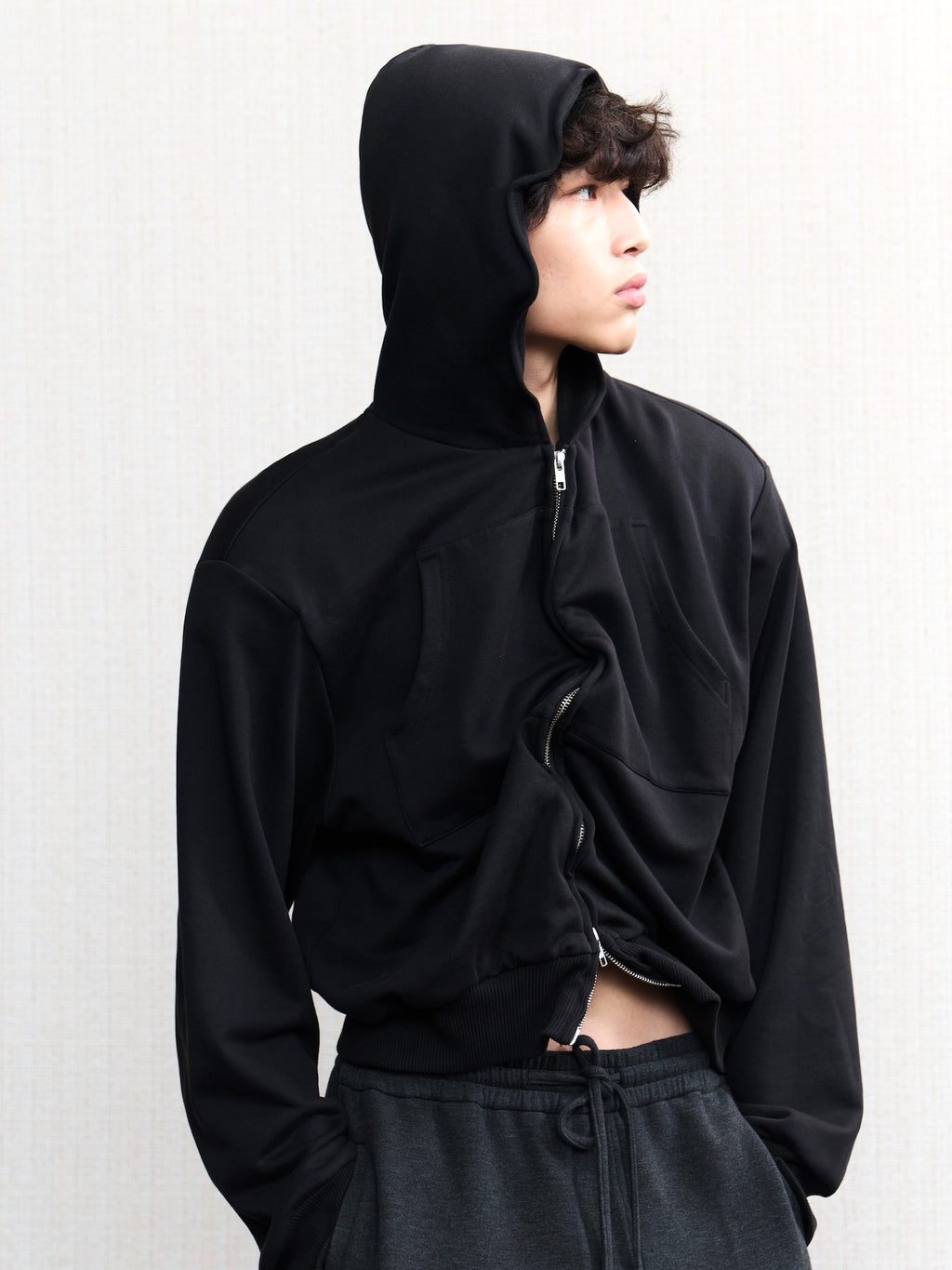 JCAESAR Power metallic‑thread hooded sweatshirt