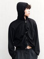 JCAESAR Power metallic‑thread hooded sweatshirt