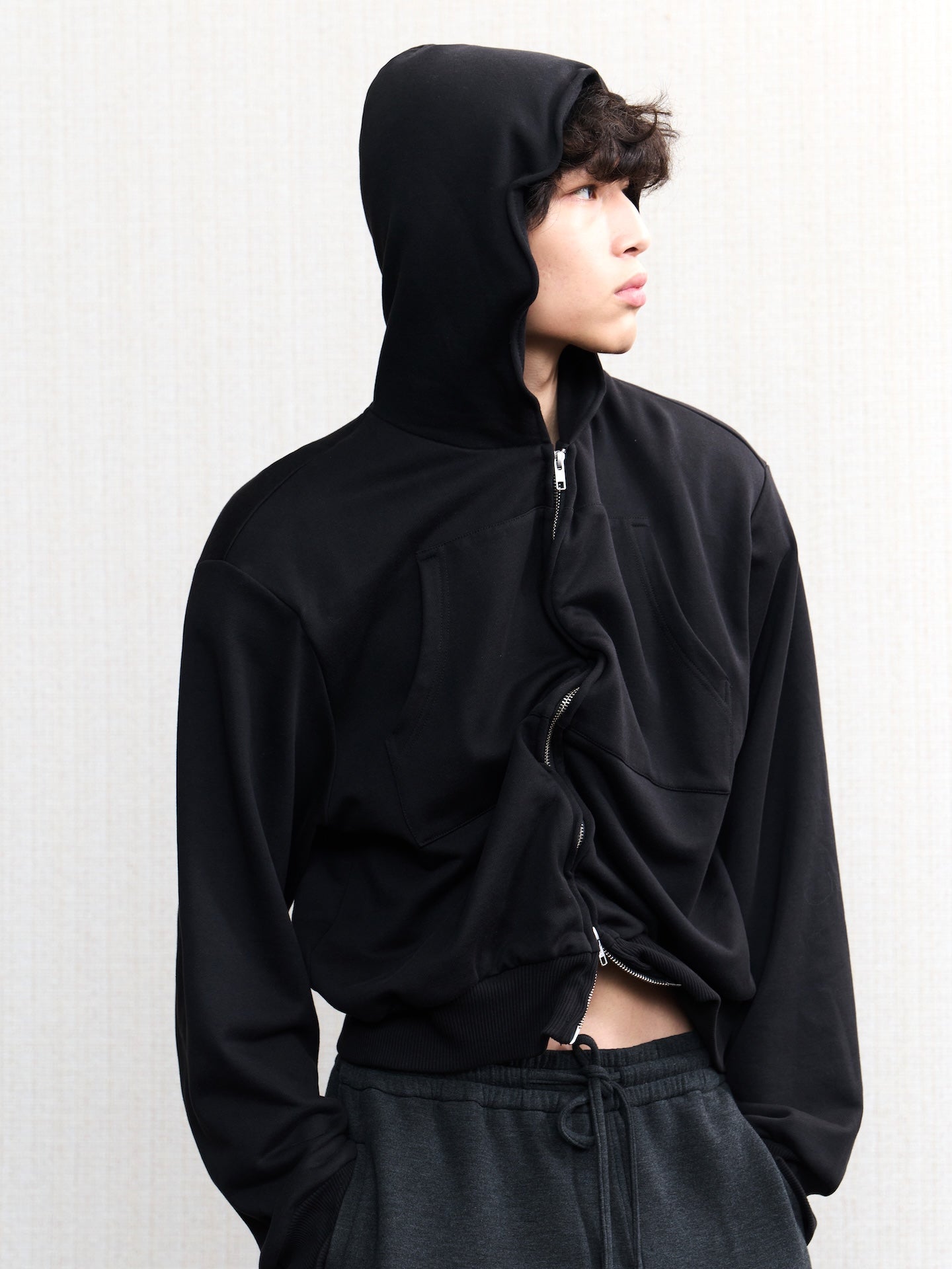 JCAESAR Power metallic‑thread hooded sweatshirt
