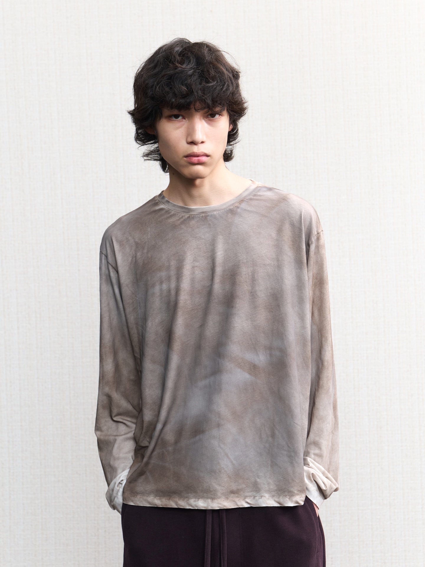 JCAESAR Oil‑stain dyed long‑sleeve shirt