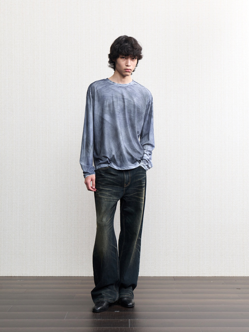 JCAESAR Oil‑stain dyed long‑sleeve shirt