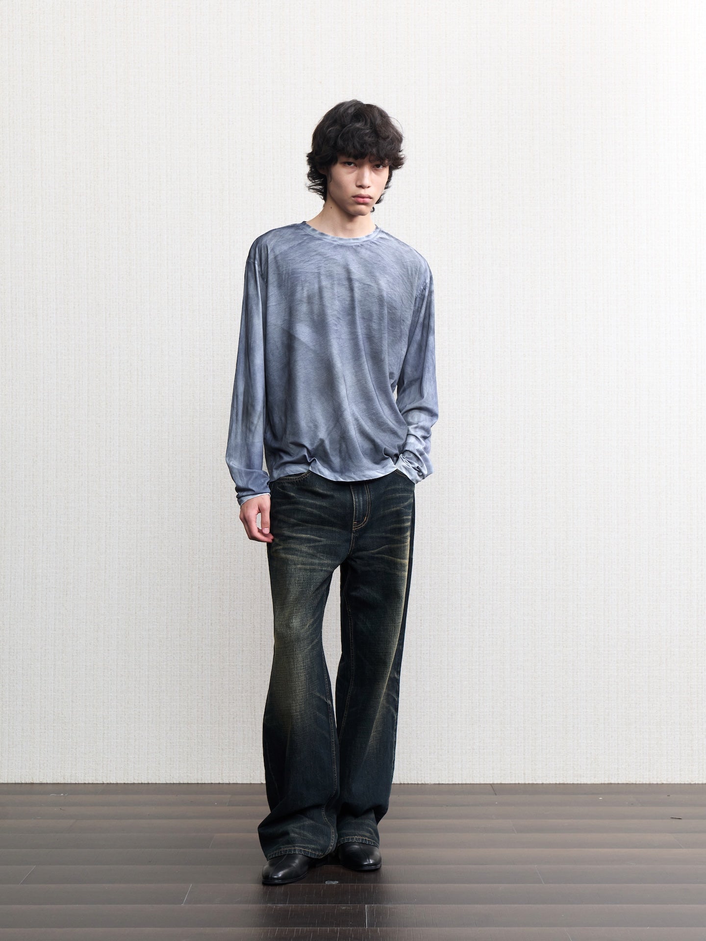 JCAESAR Oil‑stain dyed long‑sleeve shirt