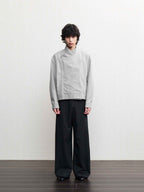 JCAESAR Cross‑collar mesh pleated jacket