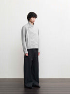 JCAESAR Cross‑collar mesh pleated jacket