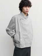 JCAESAR Cross‑collar mesh pleated jacket
