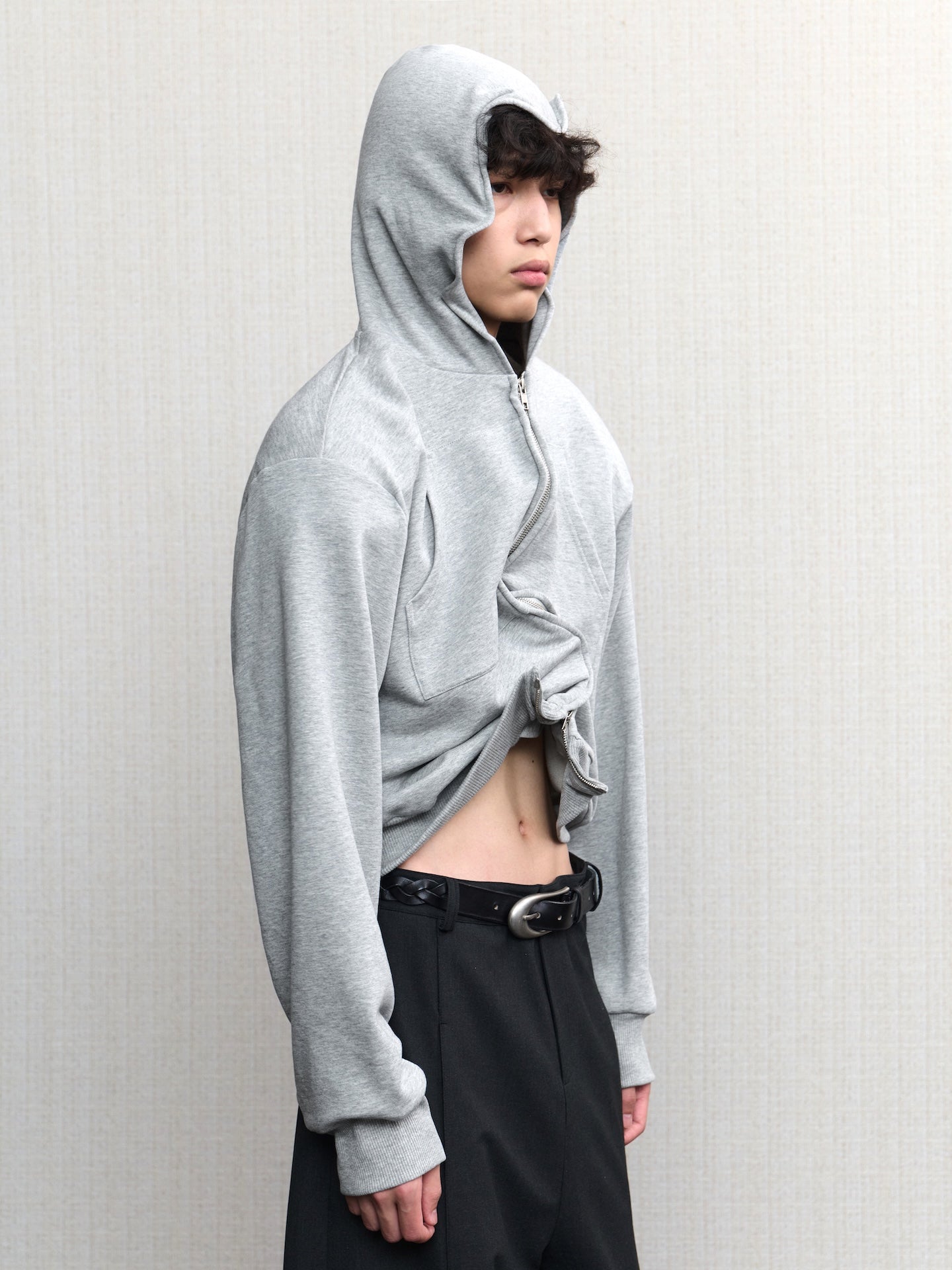 JCAESAR Power metallic‑thread hooded sweatshirt