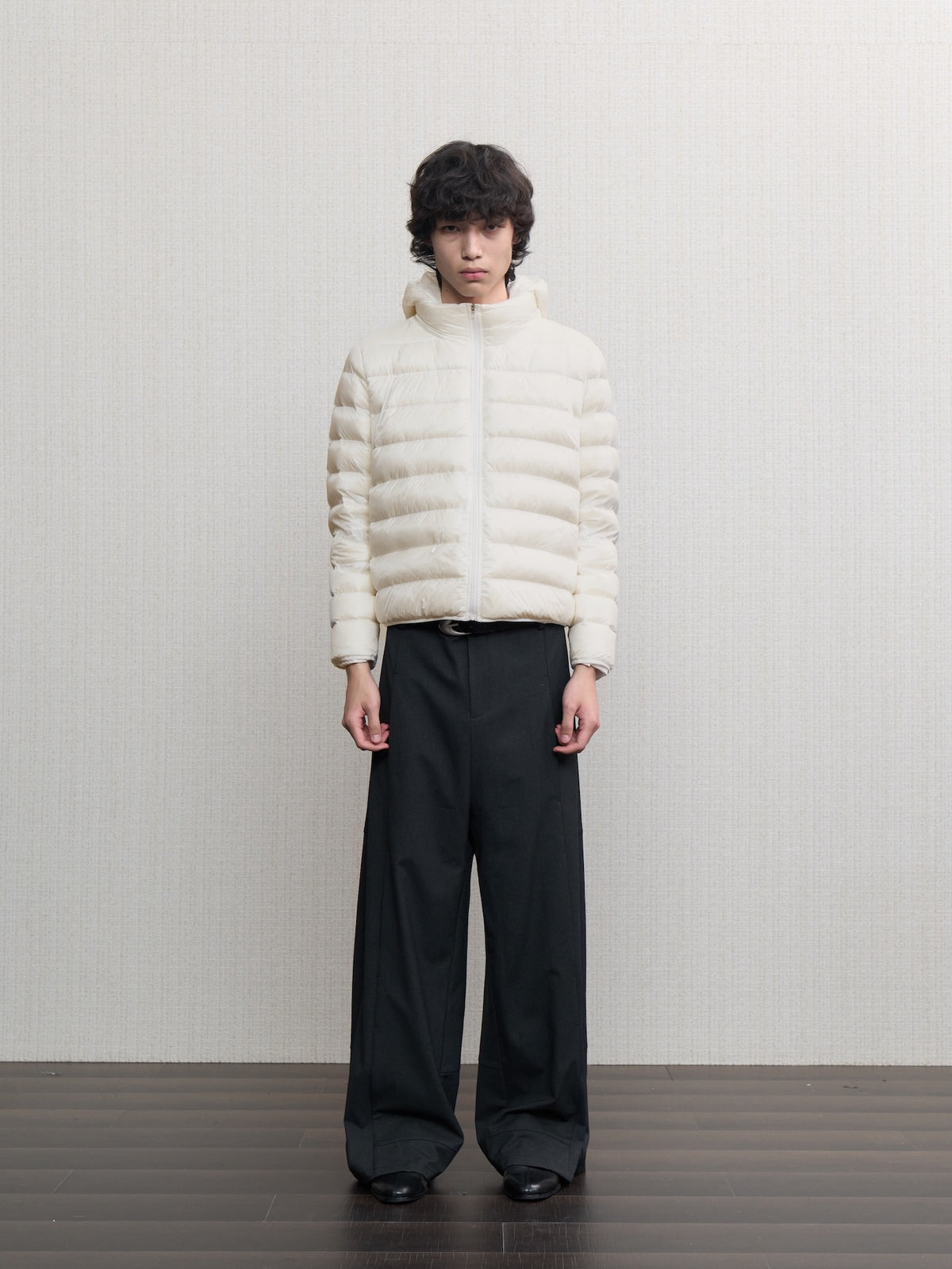 JCAESAR Sheer Baffle-Quilted Down Jacket