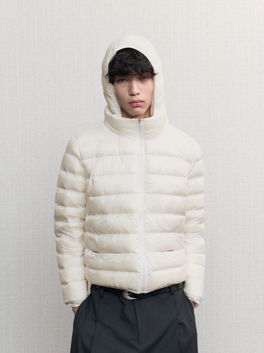JCAESAR Sheer Baffle-Quilted Down Jacket