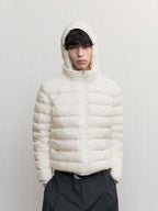 JCAESAR Sheer Baffle-Quilted Down Jacket