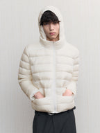 JCAESAR Sheer Baffle-Quilted Down Jacket