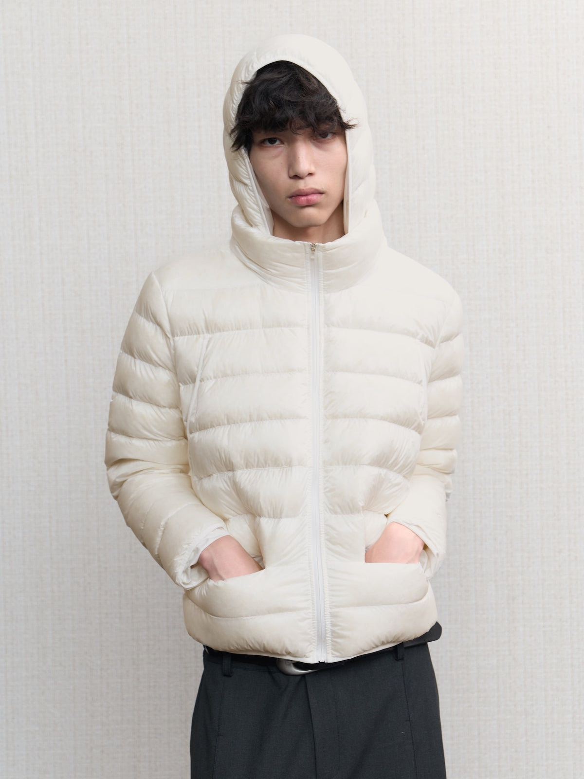 JCAESAR Sheer Baffle-Quilted Down Jacket