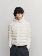 JCAESAR Sheer Baffle-Quilted Down Jacket