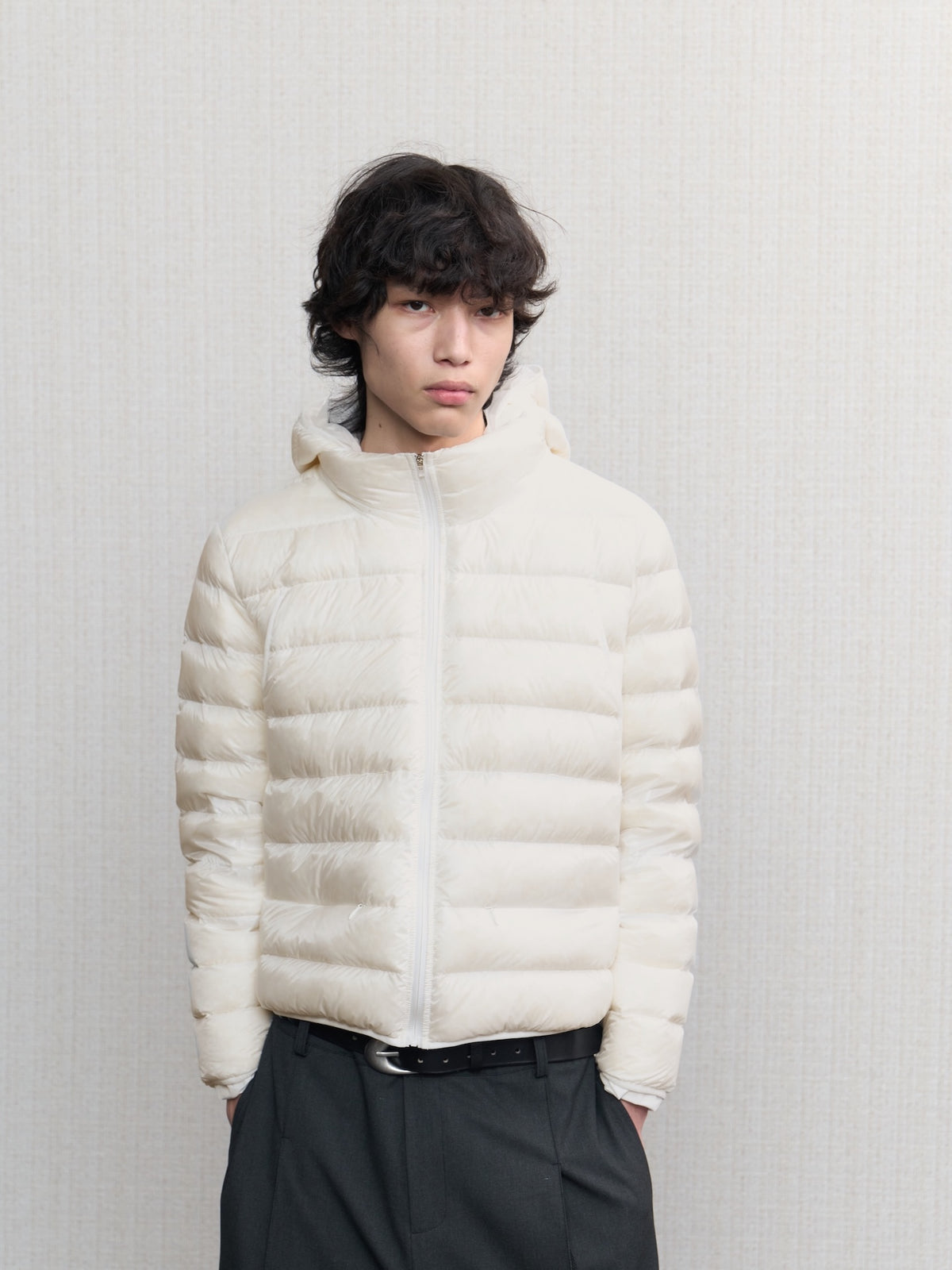 JCAESAR Sheer Baffle-Quilted Down Jacket