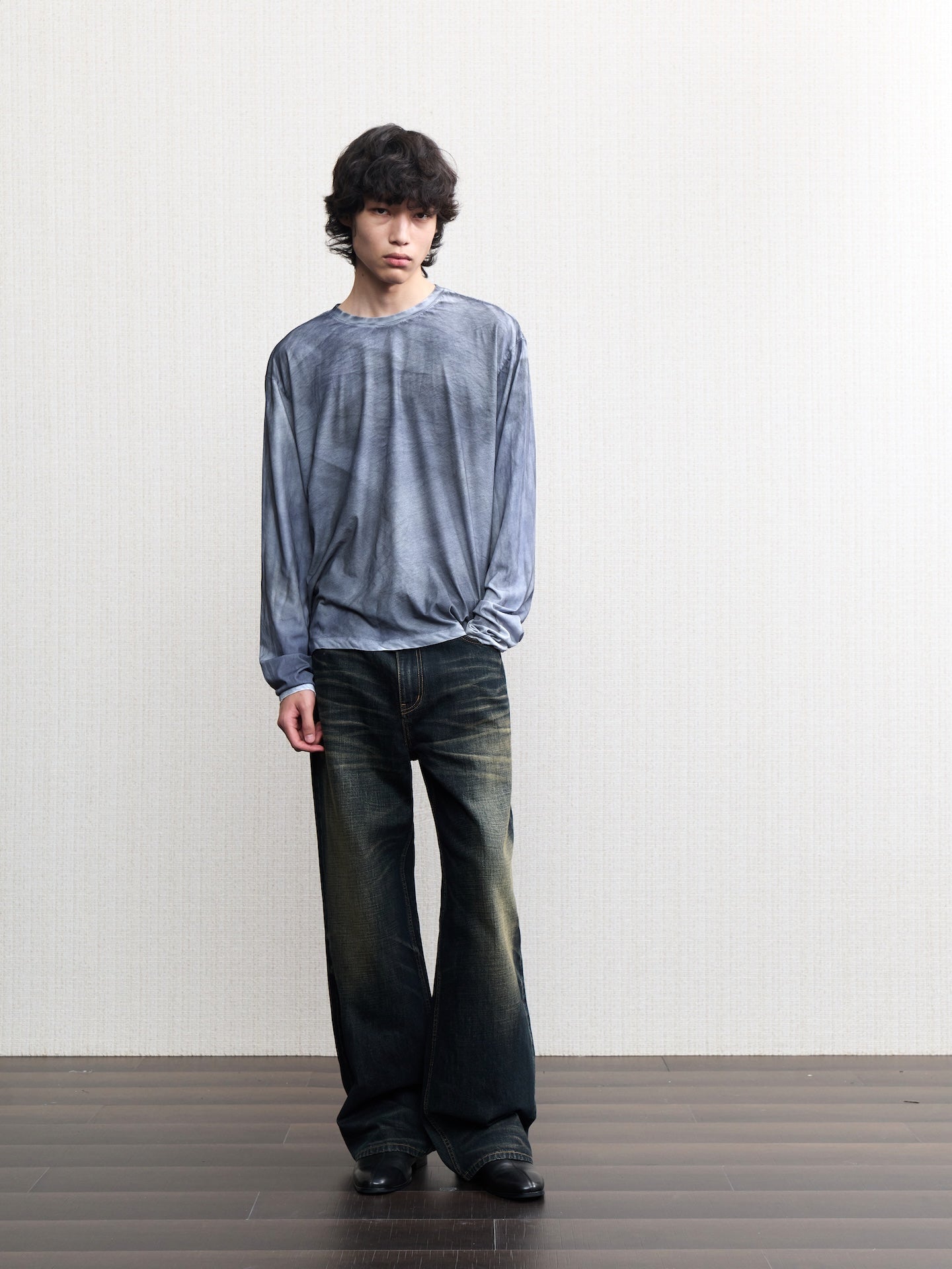 JCAESAR Oil‑stain dyed long‑sleeve shirt