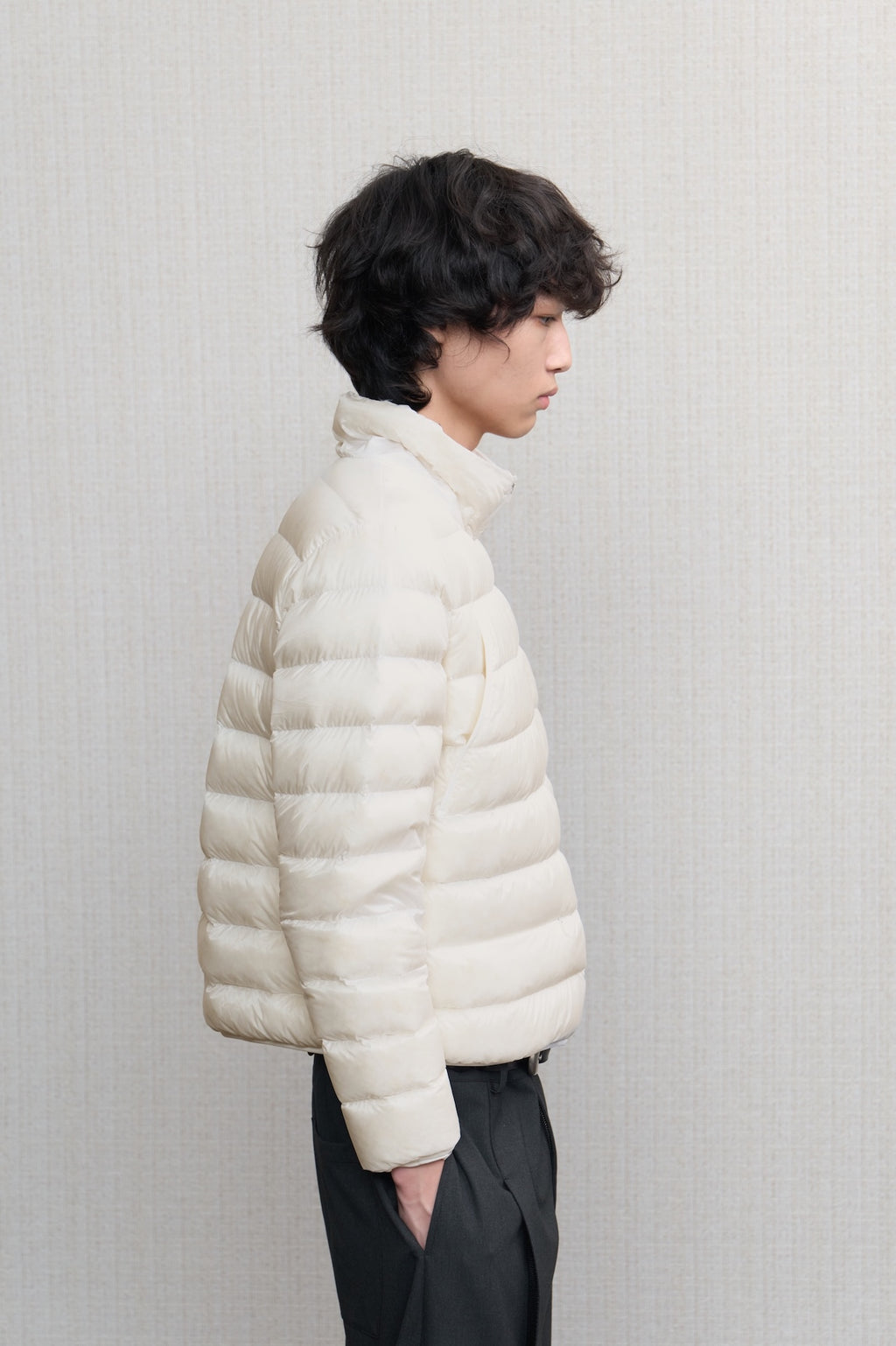 JCAESAR Sheer Baffle-Quilted Down Jacket