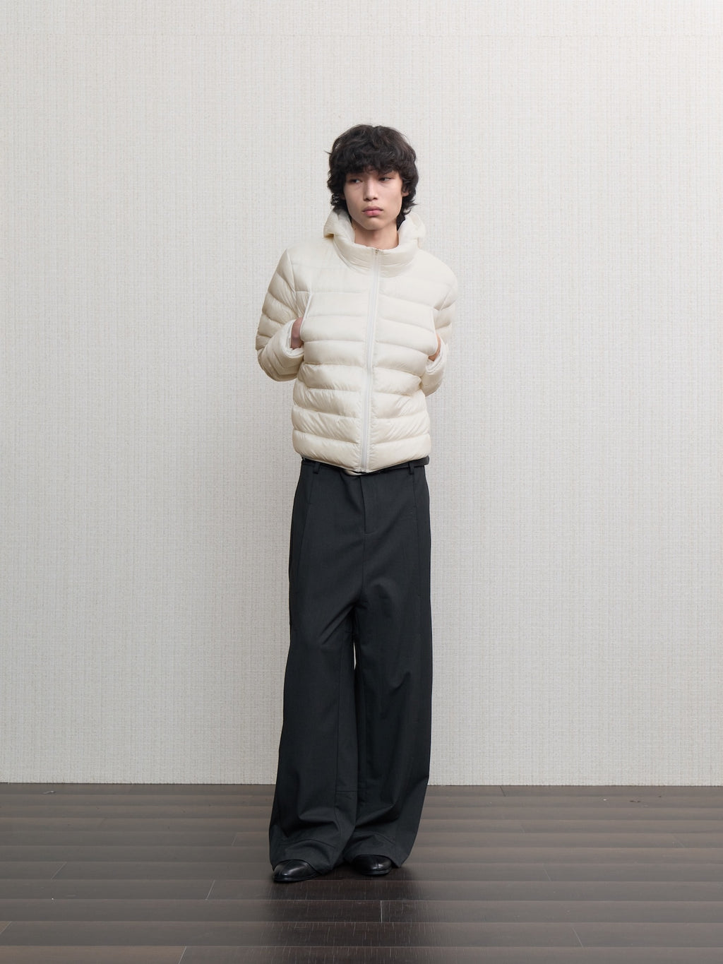 JCAESAR Sheer Baffle-Quilted Down Jacket