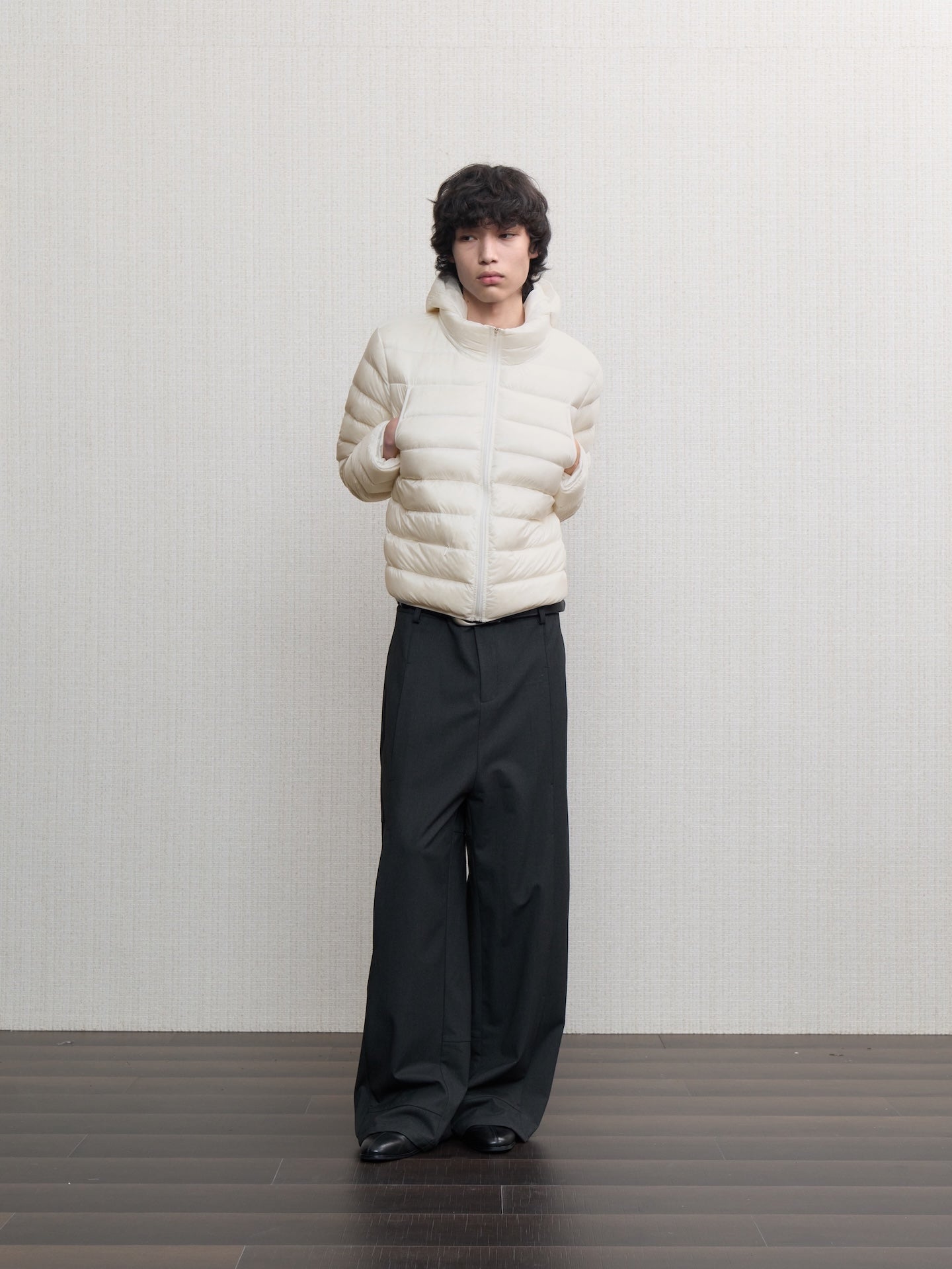 JCAESAR Sheer Baffle-Quilted Down Jacket