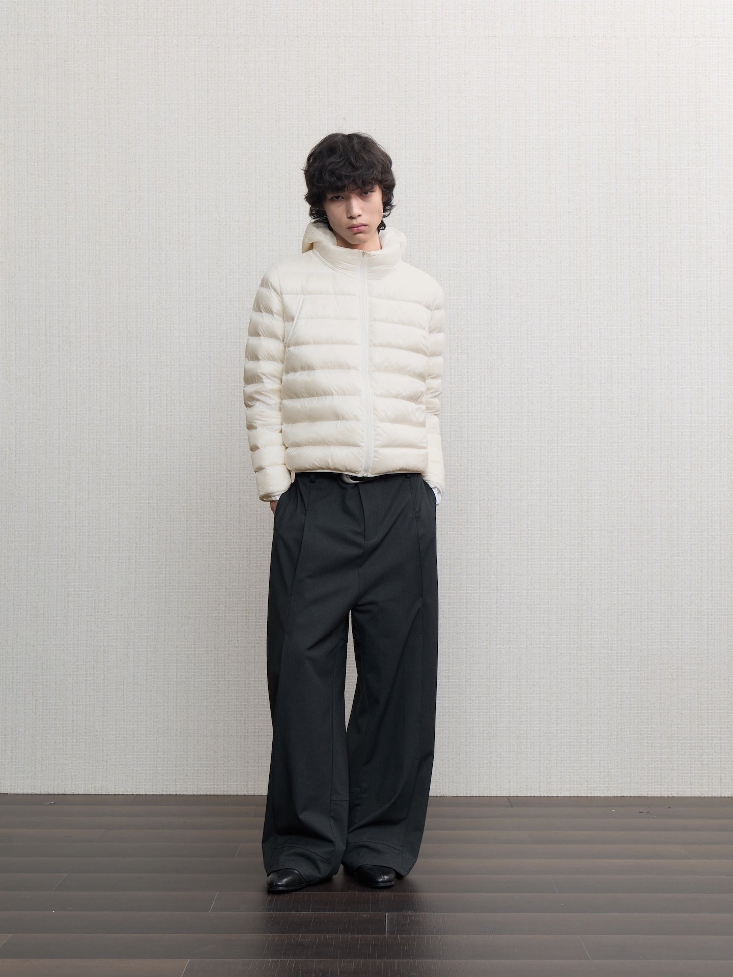 JCAESAR Sheer Baffle-Quilted Down Jacket