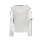 JCAESAR Two‑Layer Effect Slub‑Texture Long‑Sleeve Top