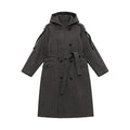 JCAESAR WOMEN Hooded Double‑Breasted Herringbone Trench Coat - jcaesarclo