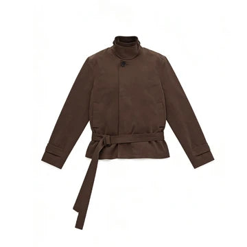 JCAESAR WOMEN Detachable Shoulder‑Pad Belted Trench Coat - jcaesarclo