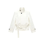 JCAESAR WOMEN Detachable Shoulder‑Pad Belted Trench Coat - jcaesarclo