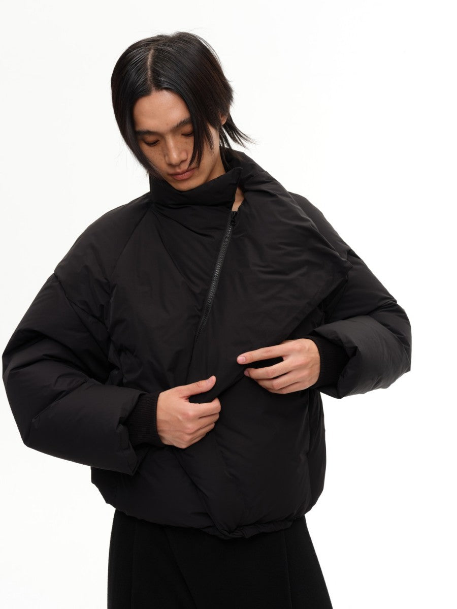 JCAESAR Curved‑Zipper Magnetic‑Closure High‑Neck Down Jacket