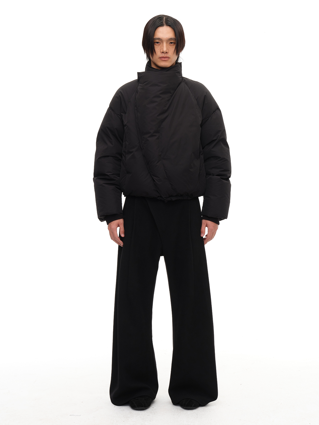JCAESAR Curved‑Zipper Magnetic‑Closure High‑Neck Down Jacket