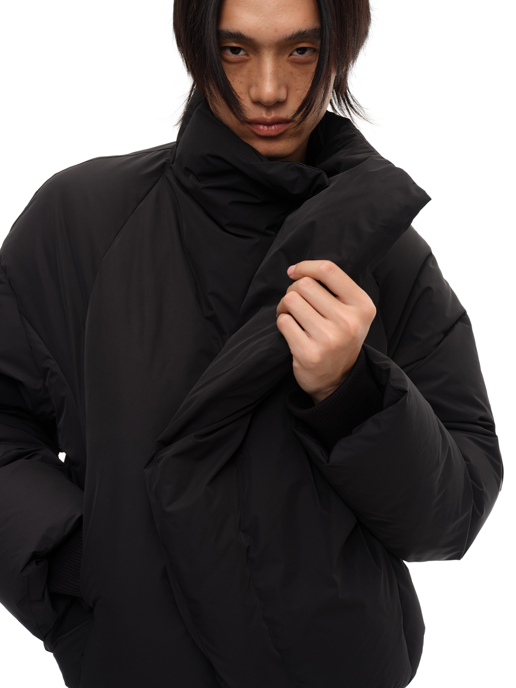 JCAESAR Curved‑Zipper Magnetic‑Closure High‑Neck Down Jacket