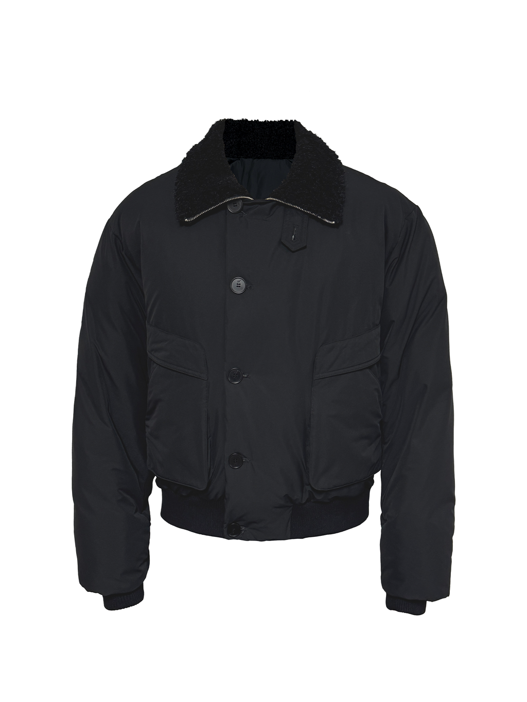 JCAESAR Fur‑Collar Buttoned Down Jacket with Pockets