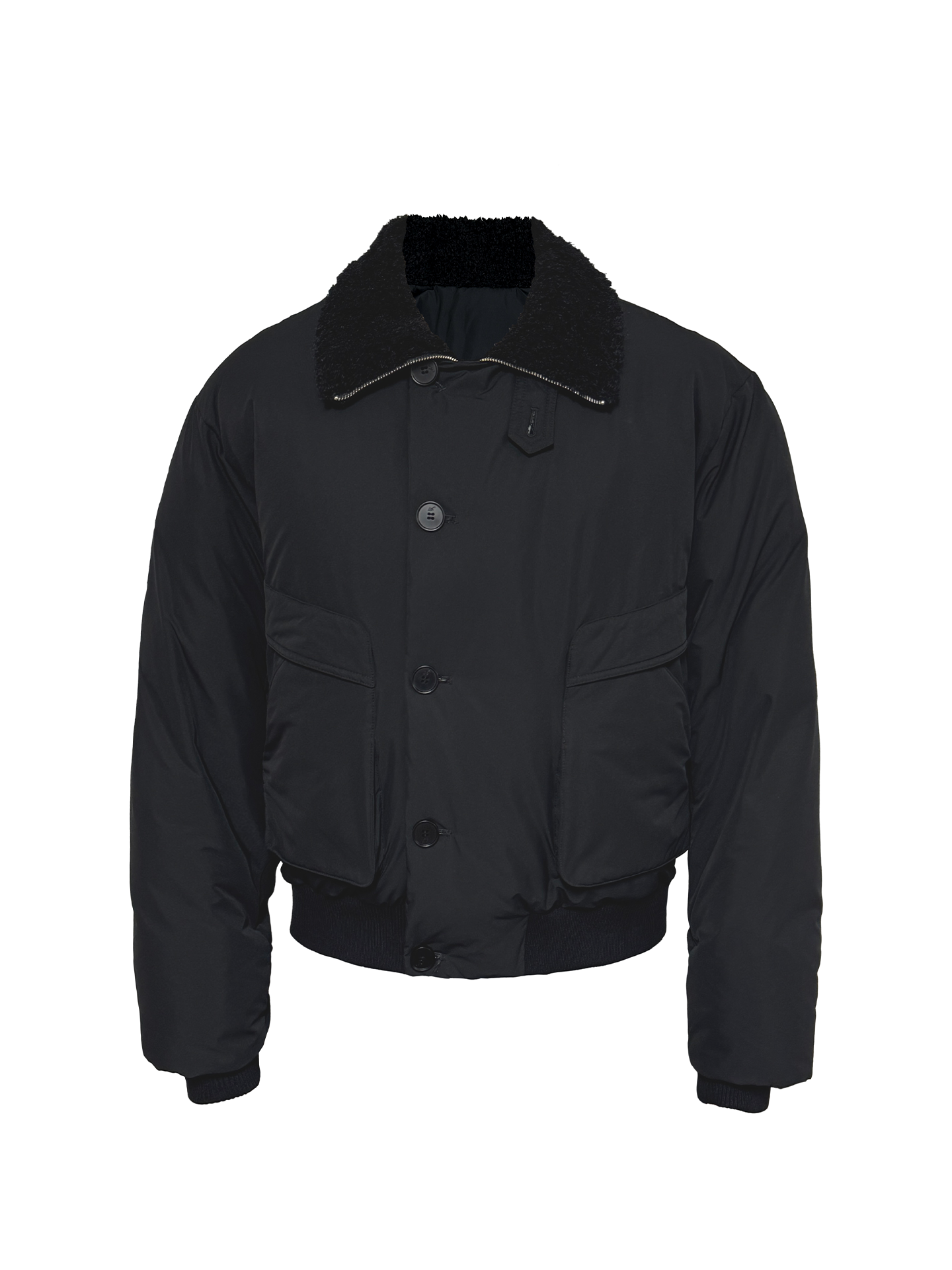 JCAESAR Fur‑Collar Buttoned Down Jacket with Pockets