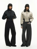 JCAESAR WOMEN Fur Collar Pilot Jacket