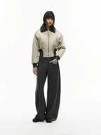 JCAESAR WOMEN Fur Collar Pilot Jacket