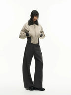 JCAESAR WOMEN Fur Collar Pilot Jacket