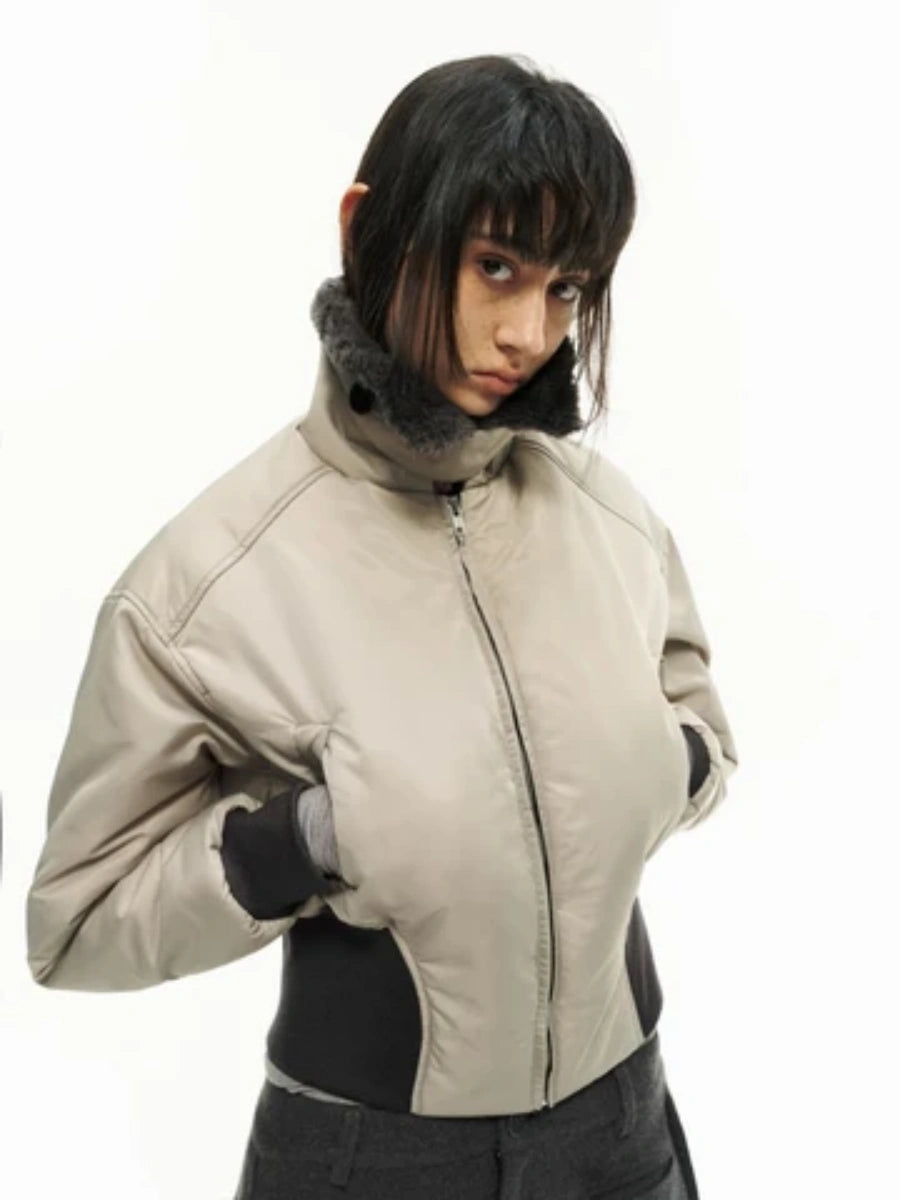 JCAESAR WOMEN Fur Collar Pilot Jacket