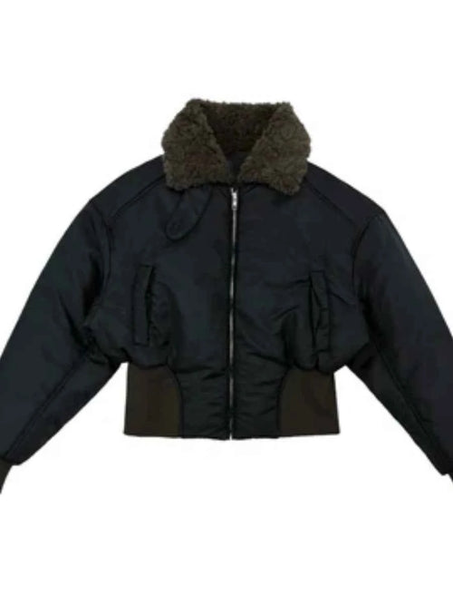 JCAESAR WOMEN Fur Collar Pilot Jacket