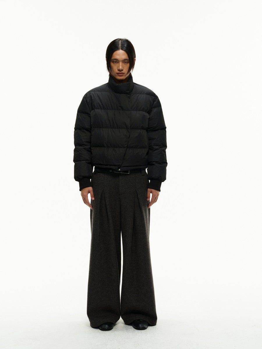 JCAESAR Arc-Shaped Flap Magnetic Buckle Down Jacket