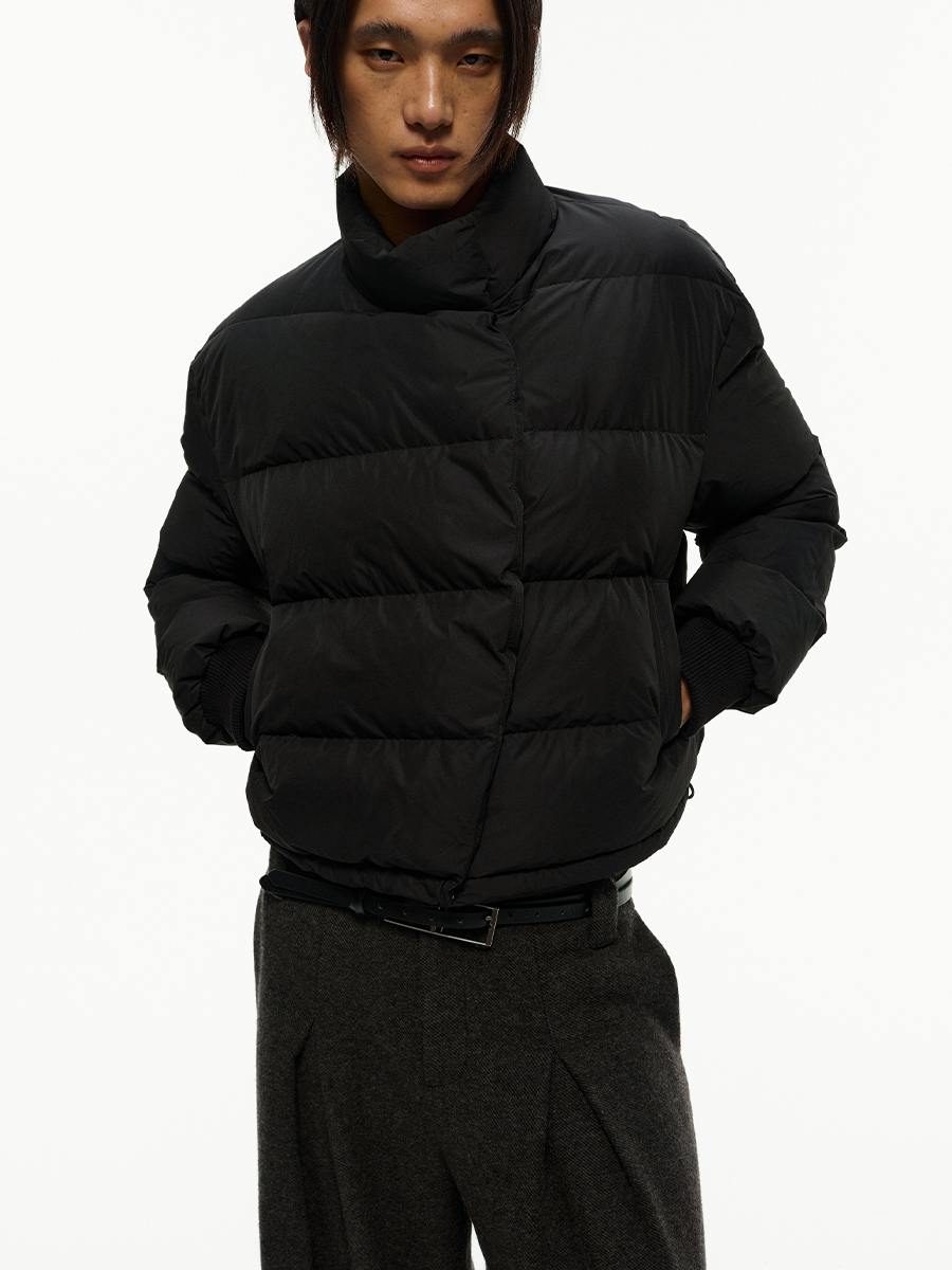 JCAESAR Arc-Shaped Flap Magnetic Buckle Down Jacket