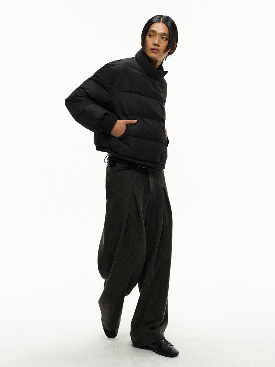 JCAESAR Arc-Shaped Flap Magnetic Buckle Down Jacket
