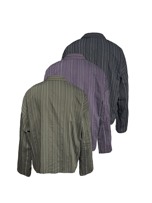 JCAESAR Striped Off-The-Shoulder Shirt - jcaesarclo