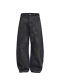 Jcaesar Vintage washed black mud-dyed banana pants - jcaesarclo