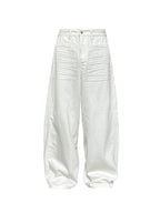 JCAESAR White pleated wide-leg jeans - jcaesarclo