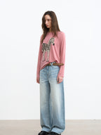 JCAESAR WOMEN Zebra motif printed long‑sleeve shirt