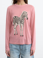 JCAESAR WOMEN Zebra motif printed long‑sleeve shirt