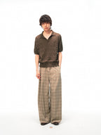 JCAESAR Checkered drawstring trousers with subtle grid pattern