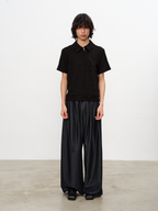 JCAESAR Diagonal Zipper Waffle-Knit Short-Sleeve Top - jcaesarclo