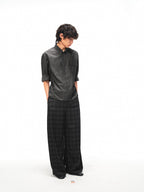 JCAESAR Half‑zip mid‑sleeve shirt with patch pocket in charcoal grey